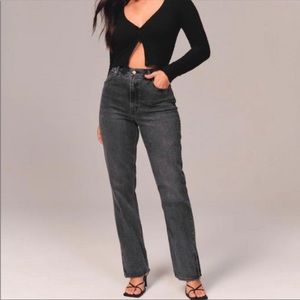 Abercrombie & Fitch Curve Love 90s Straight Ultra High Rise Jean Waist 28 6S